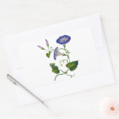 Geborduurde Blauwe Morning Glories Rechthoekige Sticker (Envelop)