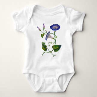 Geborduurde Blauwe Morning Glories Romper