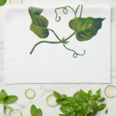 Geborduurde Blauwe Morning Glories Theedoek (Gevouwen)