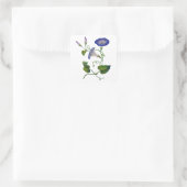 Geborduurde Blauwe Morning Glories Vierkante Sticker (Tas)