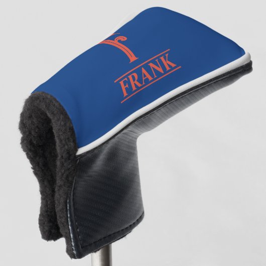 Geborduurde Blauwe Putter Headcover (3/4 voorkant)