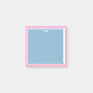Geborduurde Blauwe Roze Randen Post-it® Notes