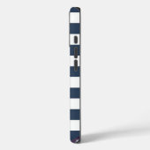 Geborduurde blauwe & witte gestreepte telefoonhoes Case-Mate iPhone case (Achterkant / Links)