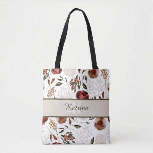 Geborduurde bloem tas