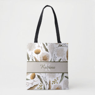 Geborduurde bloem tas
