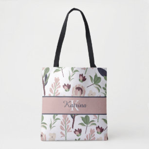 Geborduurde bloem tas