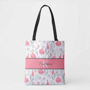 Geborduurde Bloem Tote Tas