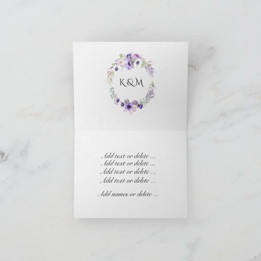 Geborduurde bloemen afbeelding bedankkaart (Binnen)