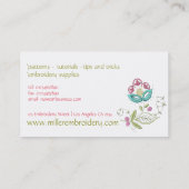 Geborduurde bloemen Borduurwerk Bloemen Patroon Visitekaartje (Achterkant)
