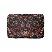 Geborduurde bloemen, donkere  elegantie badmat (Voorkant)