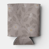 Geborduurde bloemen en bladeren, naadloos design. blikjeskoeler (Voorkant)