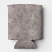 Geborduurde bloemen en bladeren, naadloos design. blikjeskoeler (Achterkant)