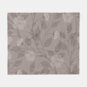 Geborduurde bloemen en bladeren, naadloos design. fleece deken (Voorkant (Horizontaal))