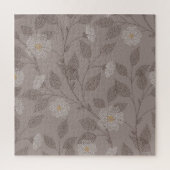 Geborduurde bloemen en bladeren, naadloos design. legpuzzel (Verticaal)