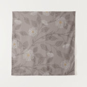 Geborduurde bloemen en bladeren, naadloos design. wandkleed (Voorkant (horizontaal))