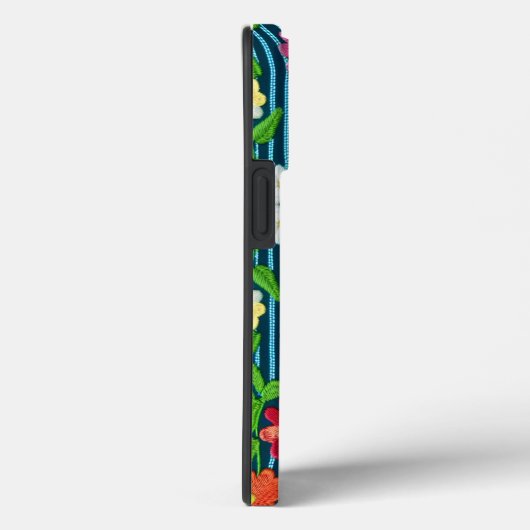 Geborduurde bloemen met CallisC-schroefdraad Case-Mate iPhone Case (Achterkant / Rechts)