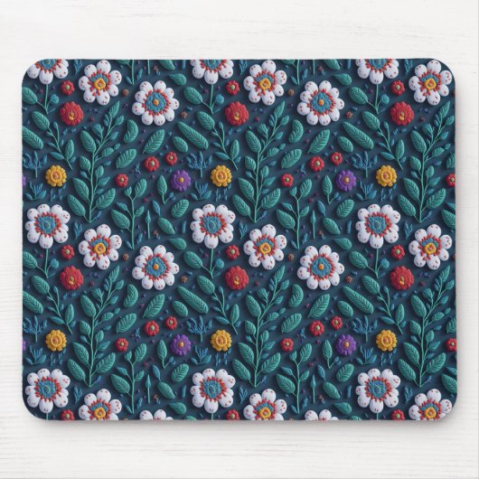 Geborduurde bloemen muismat (Voorkant)