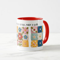 Geborduurde Bloemen Patchwork Quilt Mok