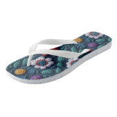 Geborduurde bloemen teenslippers (Schuin)