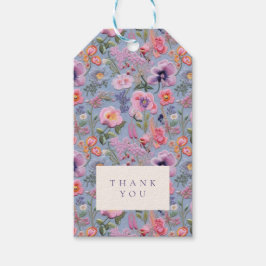 Geborduurde bloemenbruiloft Initialen dank u Cadeaulabel