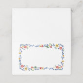 Geborduurde bloemenbruiloft plaatskaartje (Buitenkant ongevouwen)