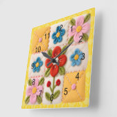 Geborduurde bloemenpatchworkdeken vierkante klok (Hoek)