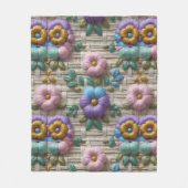 Geborduurde bloemenstijl | Pluche & Cosy Fleece Deken (Voorkant)