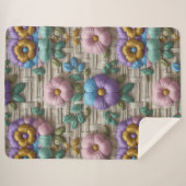 Geborduurde bloemenstijl | Pluche & Cosy Sherpa Deken (Voorkant (horizontaal))