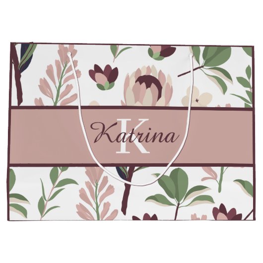 Geborduurde bloemetas groot cadeauzakje (Achterkant)