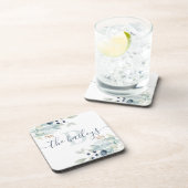 Geborduurde bloemhartige onderzetter van harde kun (Rechterzijde)