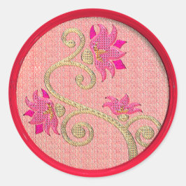geborduurde bloemnaaiknop sticker