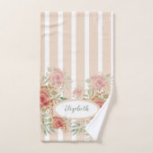 Geborduurde Blos Bloem Victorian Waterverf Bad Handdoek (Handdoek)