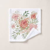 Geborduurde Blos Bloem Victorian Waterverf Bad Handdoek (Wasdoekje)