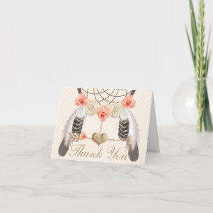 Geborduurde Blush Droomvanger Trouw Trouwkaartjes  Bedankkaart