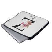 Geborduurde Boho Bloemen Initiaal Z Laptop Sleeve (Voorkant onderkant)