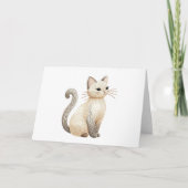 Geborduurde Boho Cat Neutral Kat Blank Groet Kaart (Voorkant)