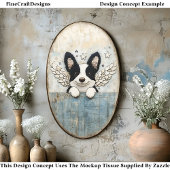 Geborduurde Border Collie Collage CL3 Decoupage Tissuepapier