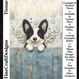 Geborduurde Border Collie Collage CL3 Decoupage Tissuepapier