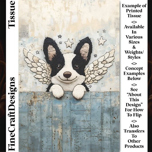 Geborduurde Border Collie Collage CL3 Decoupage Tissuepapier