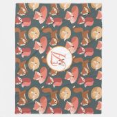 Geborduurde Bosvos Herfstkleuren Herfst Fleece Deken (Voorkant)