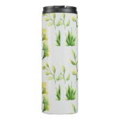 Geborduurde botanische bladeren waterverf groene d thermosbeker (Achterkant)