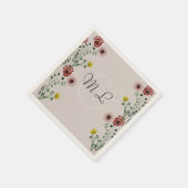 Geborduurde bruiloft botanische bloemengroen servet (Hoek)