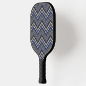 Geborduurde Chevron Blauwe Pickleball Paddle (Links)