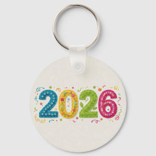 Geborduurde Craft Style 2026 Viering Sleutelhanger