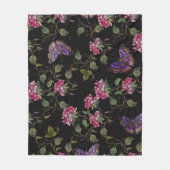 Geborduurde Datura bloemen: botanische kunst Fleece Deken (Voorkant)