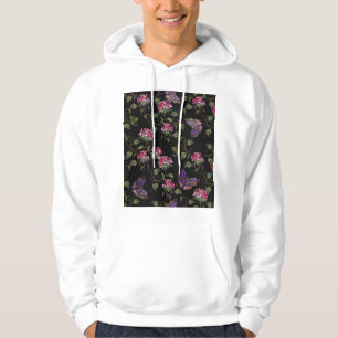 Geborduurde Datura bloemen: botanische kunst Hoodie