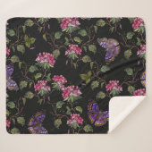 Geborduurde Datura bloemen: botanische kunst Sherpa Deken (Voorkant (horizontaal))