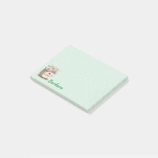 Geborduurde Egel Bloem Post-it® Notes (Schuin)