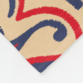 Geborduurde Elegantie: Ikat Fabric Pattern Fleece Deken (Hoek)
