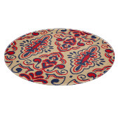 Geborduurde Elegantie: Ikat Fabric Pattern Snijplank (Hoek)
